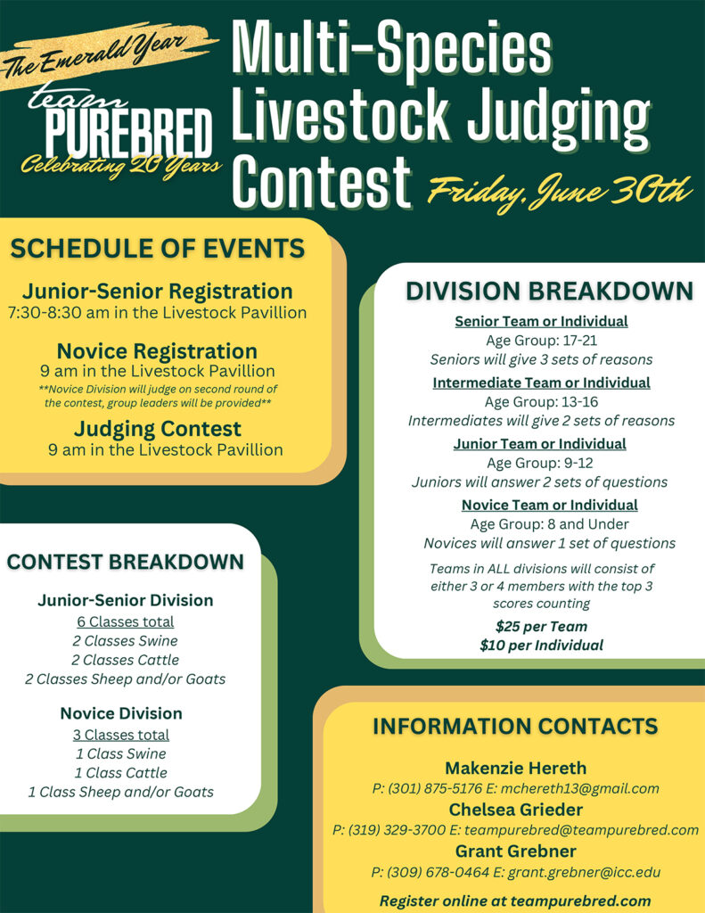 National Jr. Show Livestock Judging Contest TEAM PUREBRED